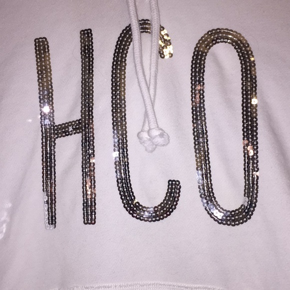 White Hollister hoodie with sequins - Picture 2 of 3